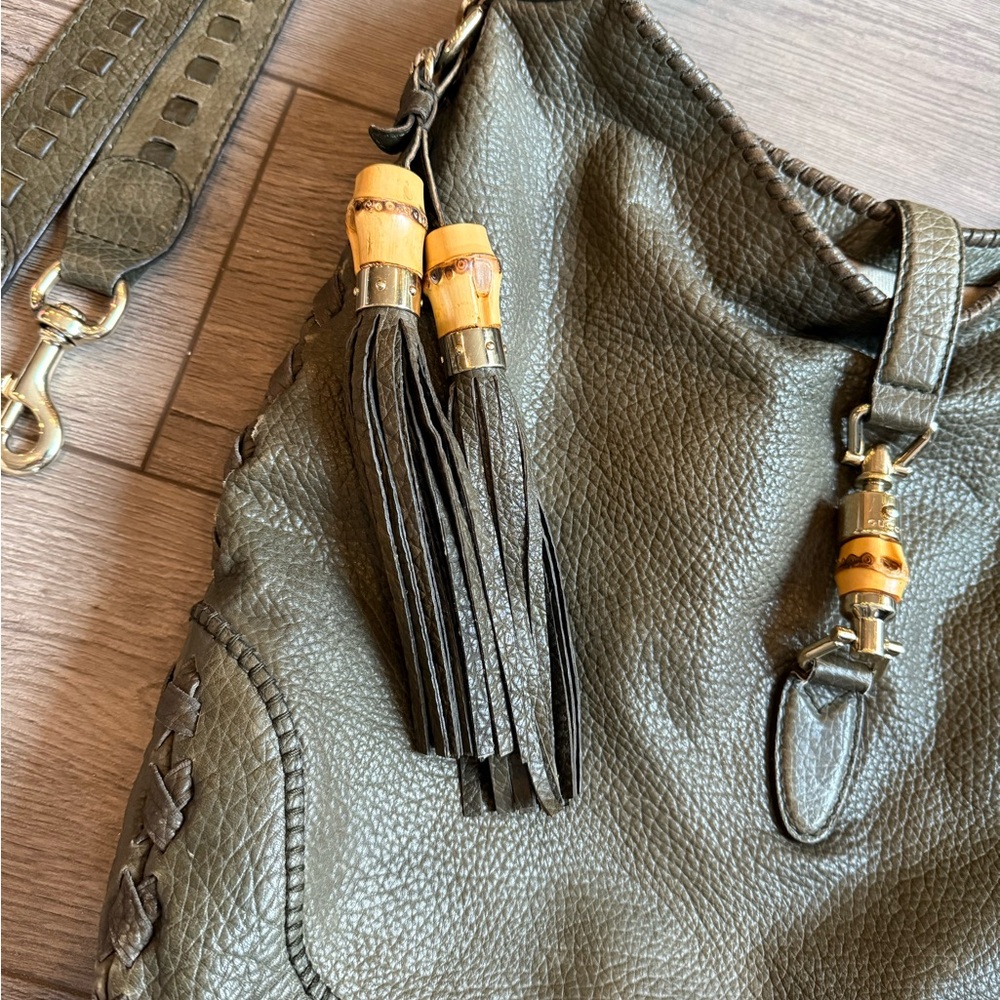 Gucci Olive Green Jackie Bag with Gold Details - Picture 4 of 8